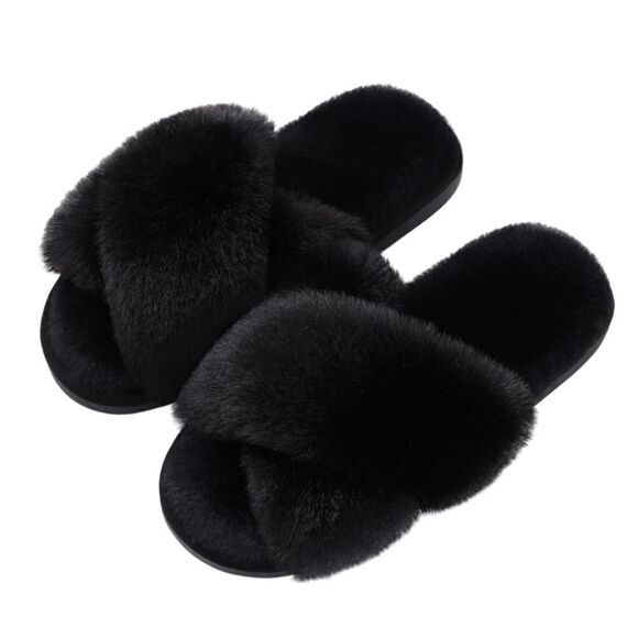 Memory Foam Fuzzy Cozy Slippers - Picture 2 of 5